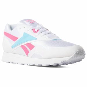 Reebok Rapide Turnschuhe Herren - Weiß/Rosa/Blau - DE 571-XUS